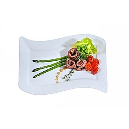 FINELINE SETTINGS Fineline Settings 1407-WH White Rectangle Luncheon Plate 1407-WH